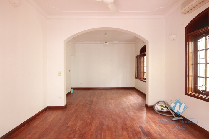 Unfurnished house with large yard for rent in Tay Ho district, Hanoi.